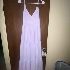 Cider Purple Tiered Ruffled Maxi Dress